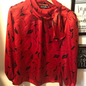 Women’s David Mathew Vintage Blouse with neck tie size 14